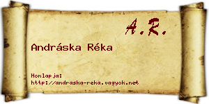 Andráska Réka névjegykártya